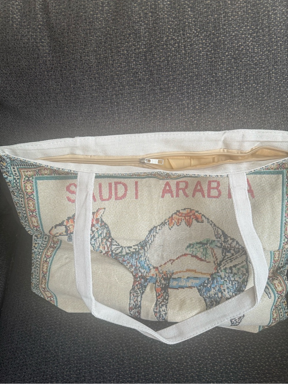 Beige Saudi Arabia Camel Canvas Tote Bag